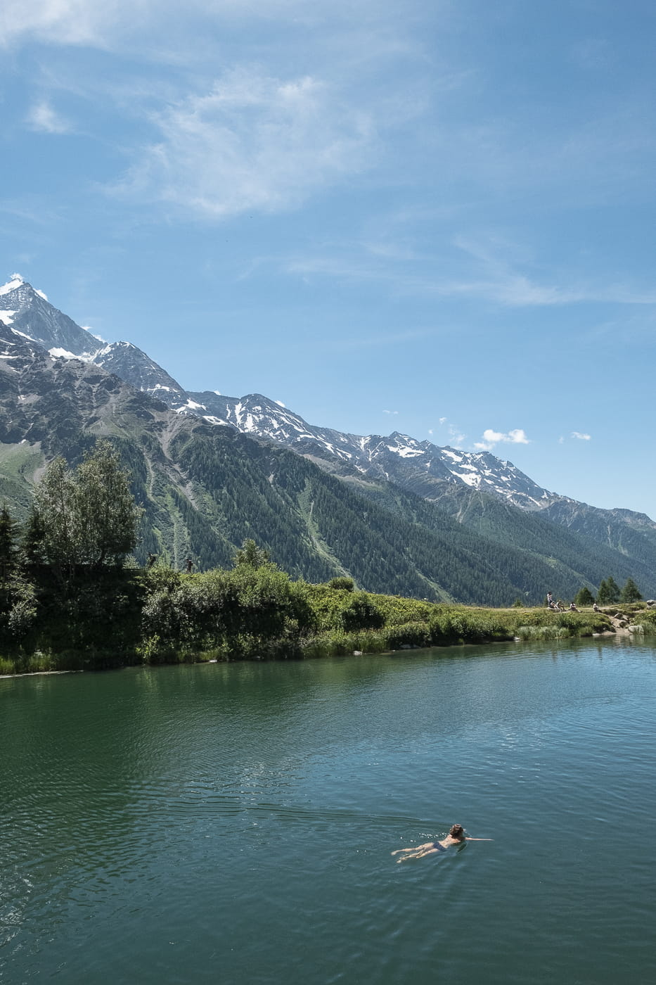 Baden im Schwarzsee bei Blatten