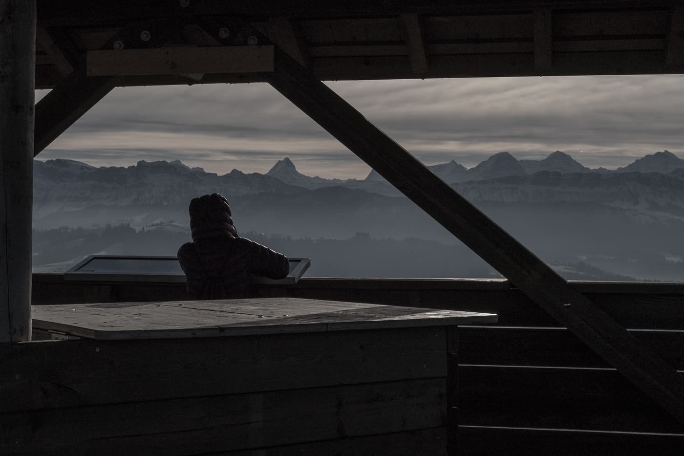 Bergpanorama auf das Berner Oberland vom Chuderhüsi