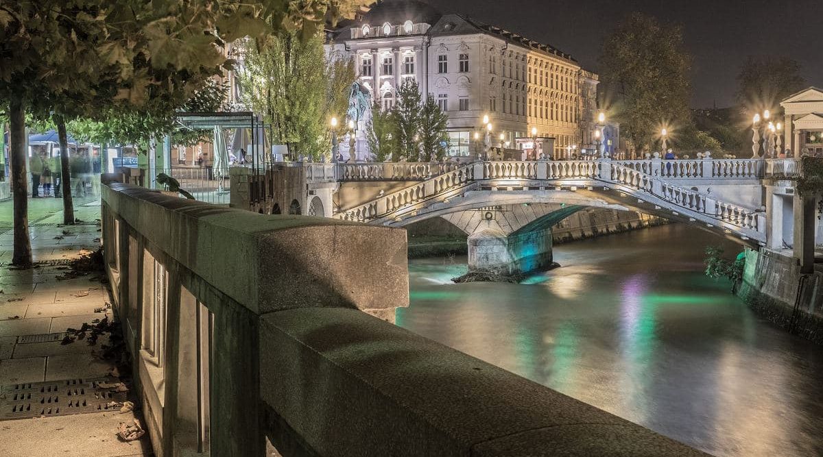 Nachtfotografie in Ljubljana Slowenien