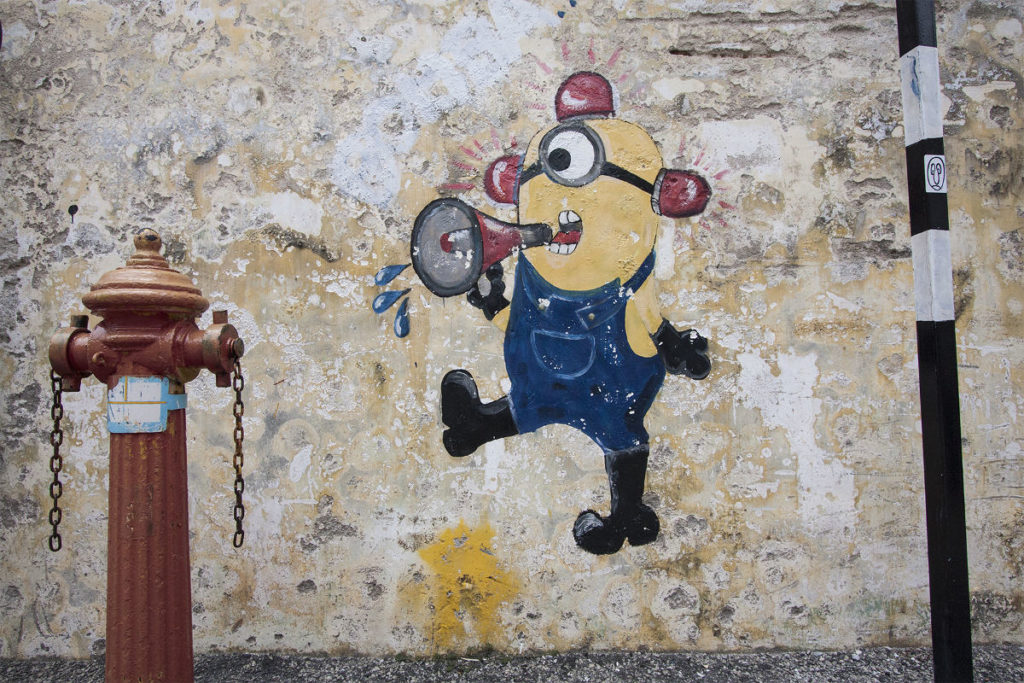 Minions als Streetart in Georgetown