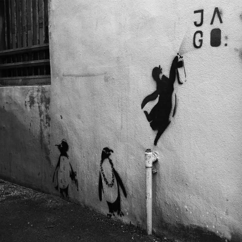 Streetart Pinguine in Georgetown Penang Malaysia